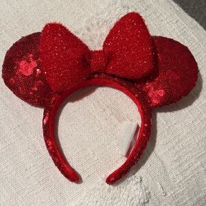 Disney Red Sequin Minnie Mouse Ears Headband